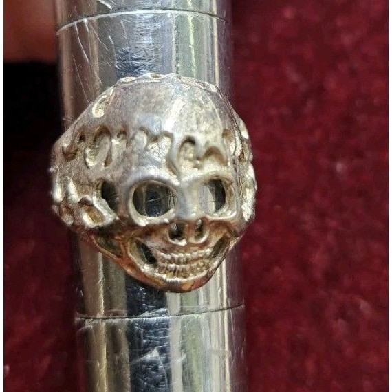 Silver Skull Biker Goth Ring